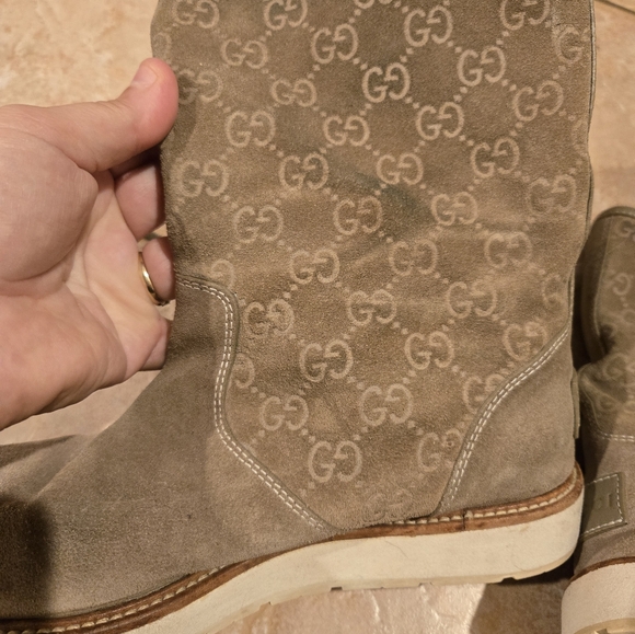 Gucci Suede Quercy Flat Boots Size 37.5 - Picture 9 of 11